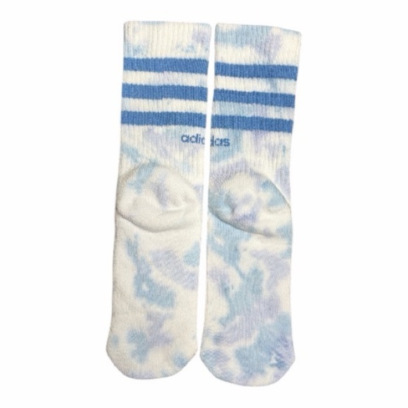 Adidas 3 Stripes Blue Color Wash Socks Size Small - Picture 2 of 4